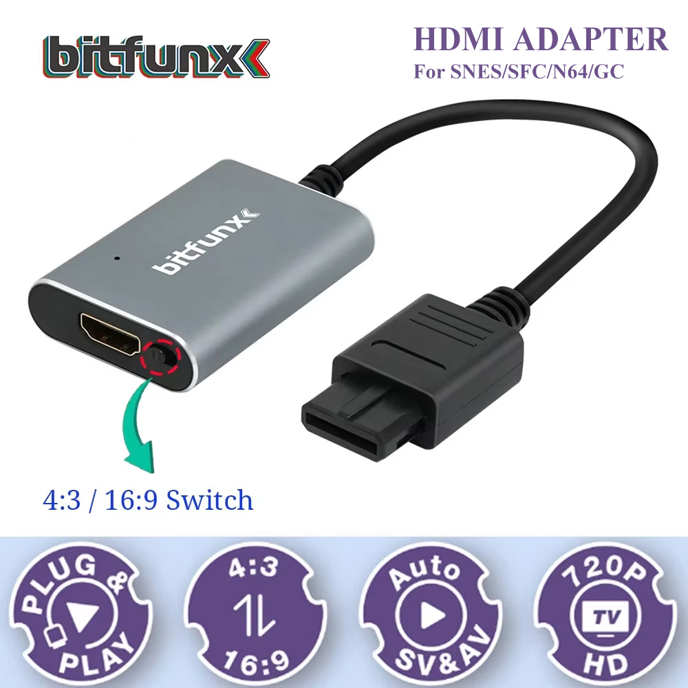 Retro Gaming Mobile - Bitfunx – adaptateur vidéo 720P Svideo/AV