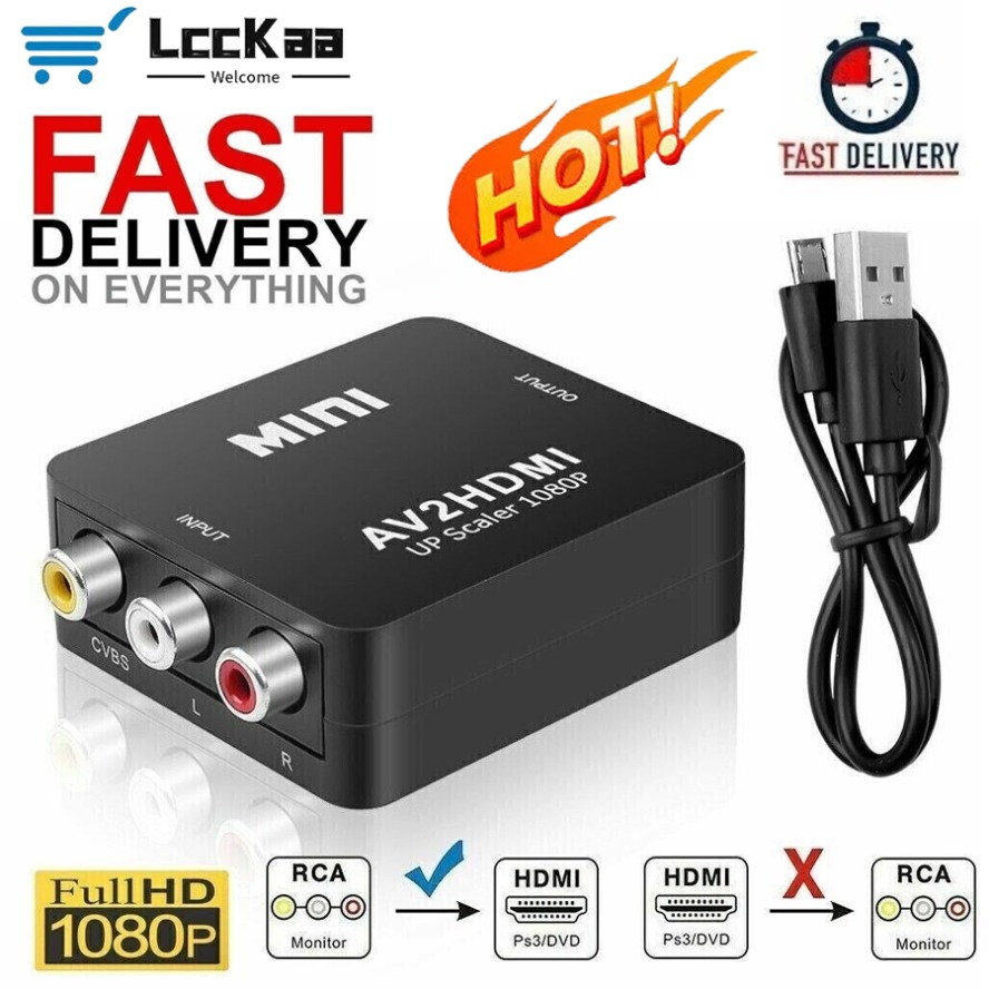 Composite Rca Cable - Adaptateur compatible AV vers HDMI, convertisseur