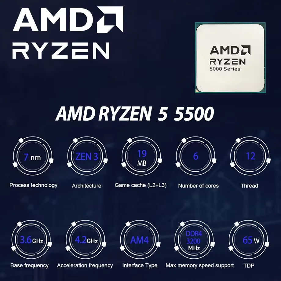 Processeur AMD Ryzen 5 5500 CP - Amd Cpu Ryzen 7 avis et prix