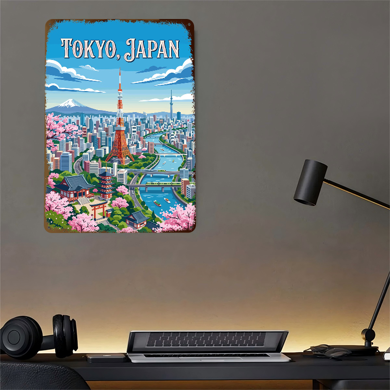Affiche en tôle Paysage urbain - Retro Gaming Tokyo avis et prix